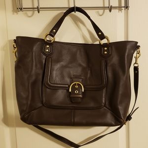 COACH Campbell Brown Leather Shoulder Bag